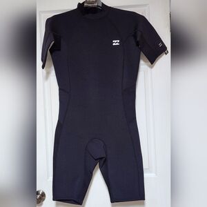 Billabong 2mm Foil Flatlock Back Zip Short Sleeve Springsuit Wetsuit Men's Large